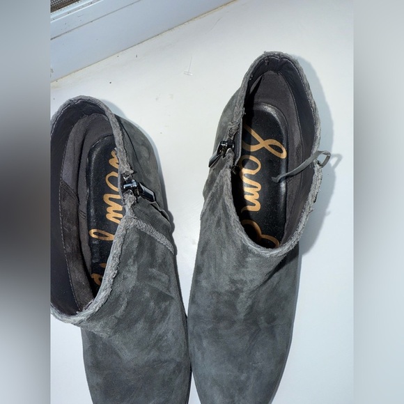 Sam Edelman Paige Velvet Fringed Ankle Bootie Gray Size 8 EUC - Picture 6 of 8